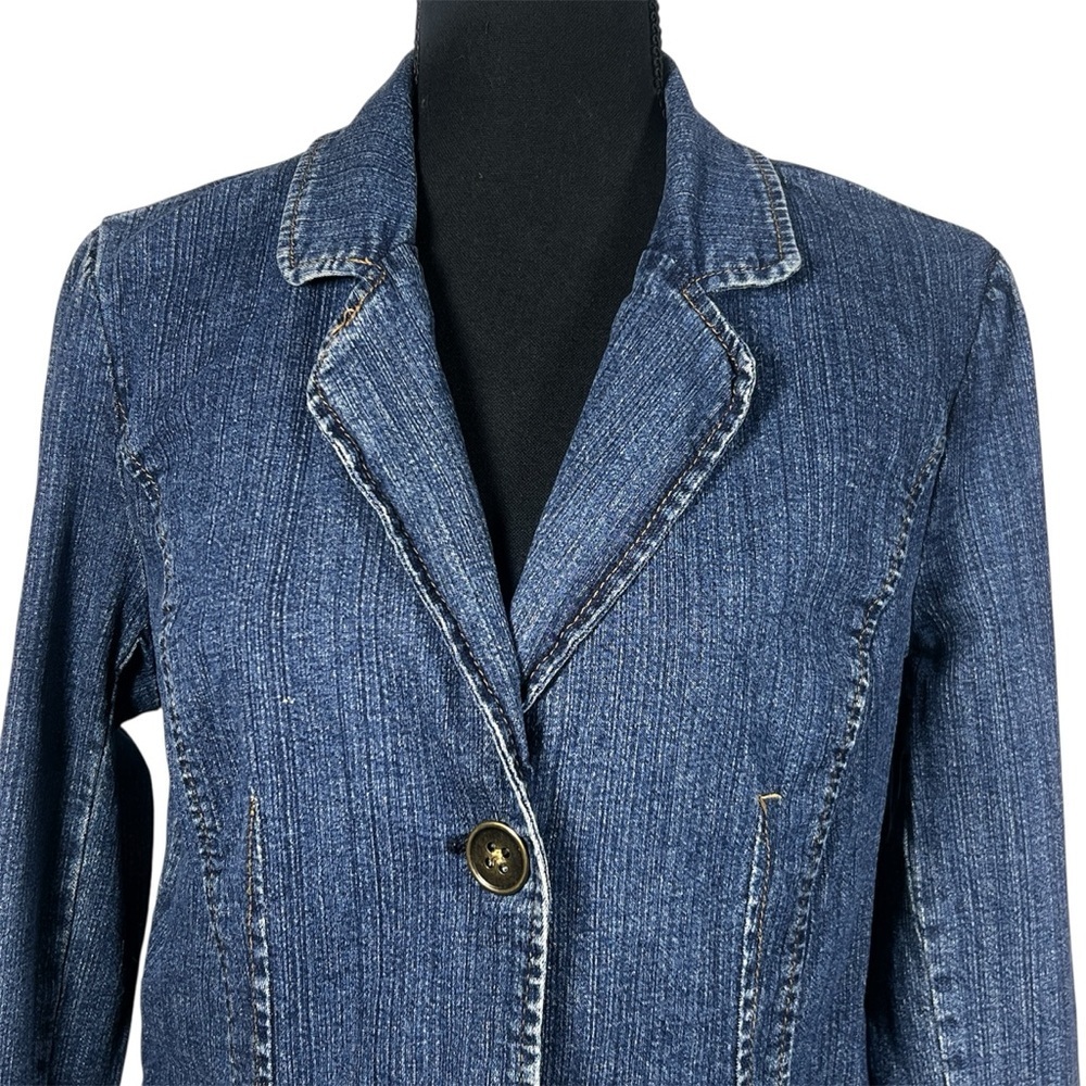 St. John’s Bay Blue Denim Jean Jacket, Size Medium - Picture 4 of 10
